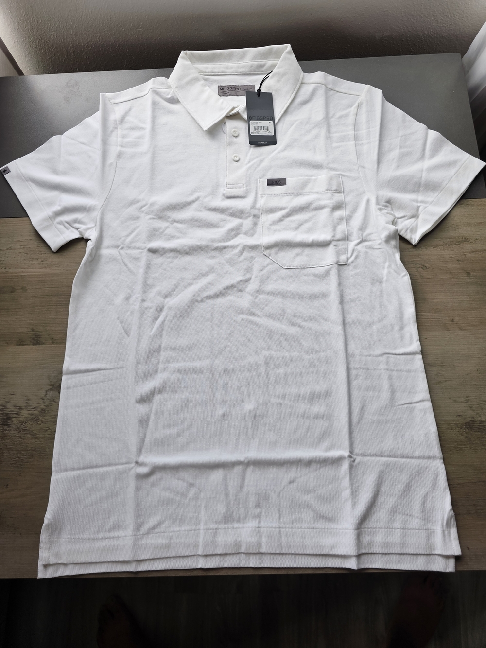 FIGS PRO Technical Pique Scrub Polo Shirt Mens Medium White Workwear M22WW1004